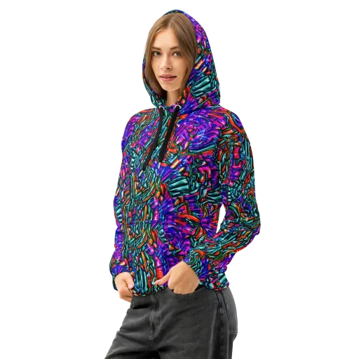 Electric Bamboo Nocturne on a Cotton Hoodie