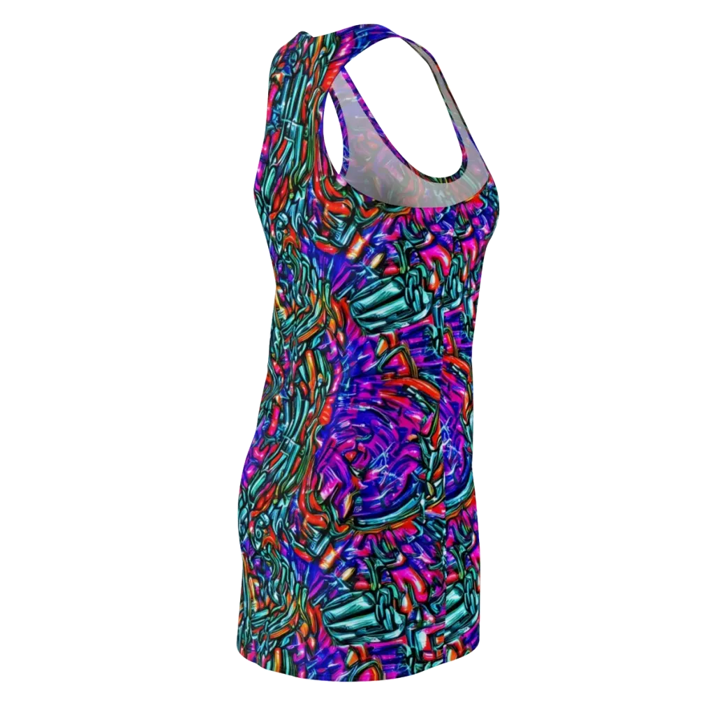 Electric Bamboo Nocturne on Racerback Dress — Back Side