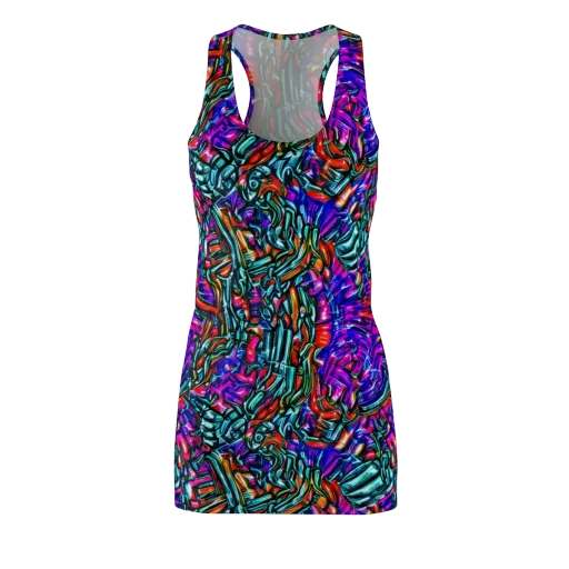 Electric Bamboo Nocturne on a Racerback Dress