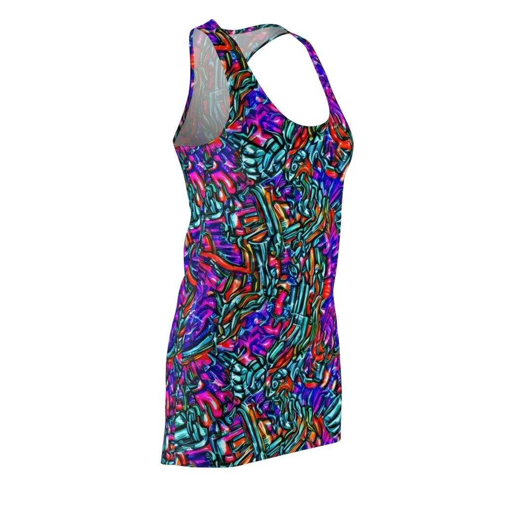 Electric Bamboo Nocturne on Racerback Dress — Front Side