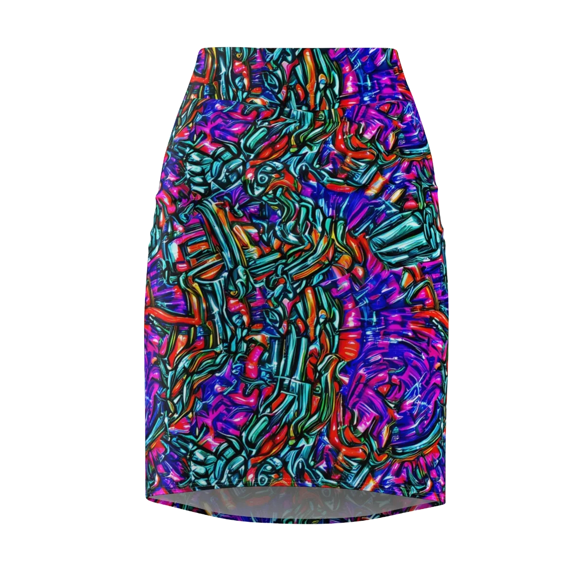 Electric Bamboo Nocturne on Pencil Skirt — Front