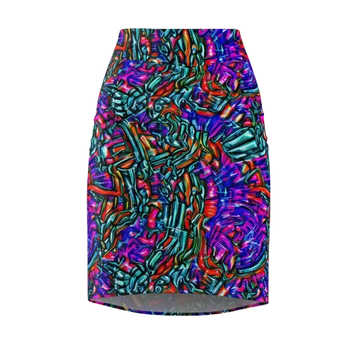 Electric Bamboo Nocturne on a Pencil Skirt