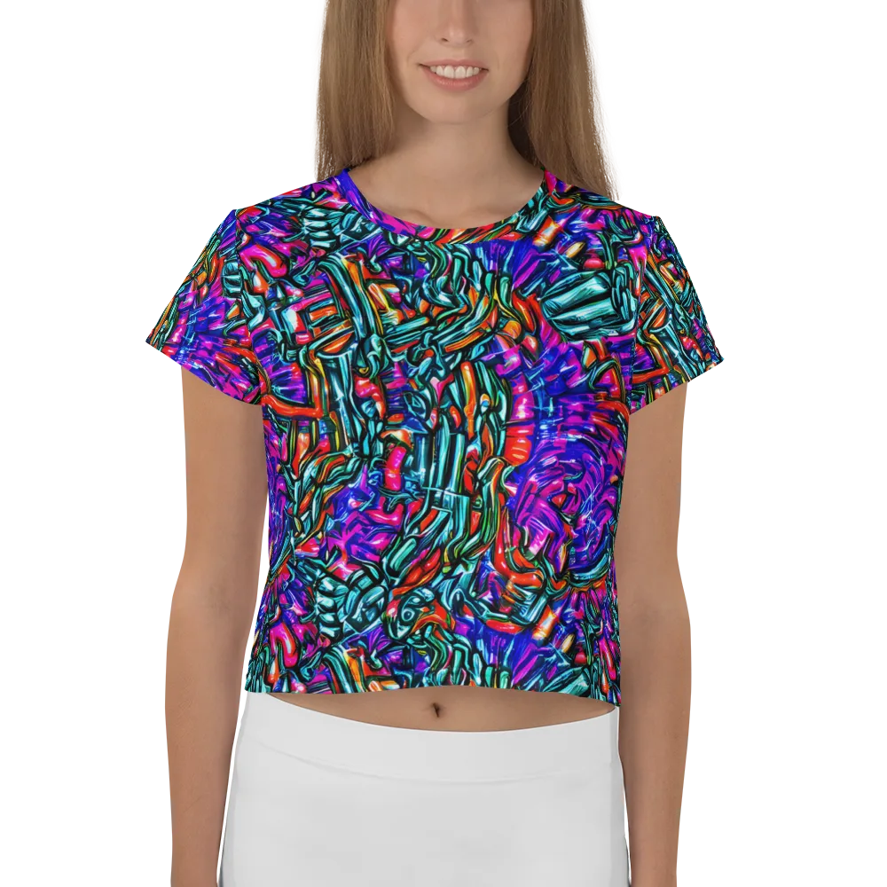 Electric Bamboo Nocturne on Crop Tee — Front
