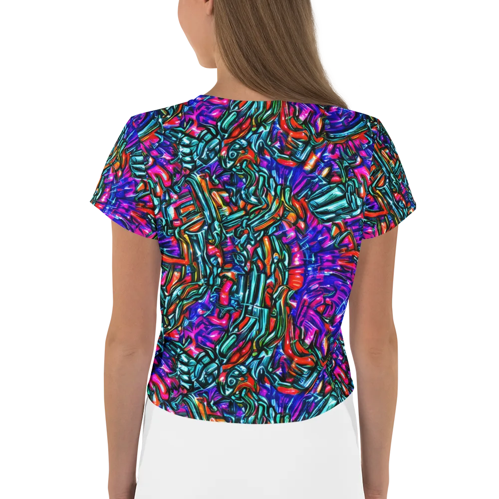Electric Bamboo Nocturne on Crop Tee — Back