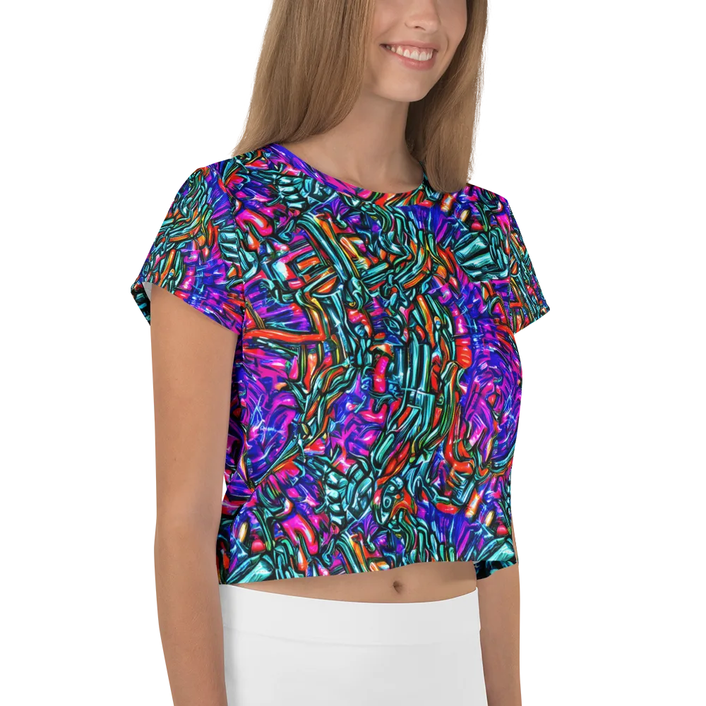 Electric Bamboo Nocturne on Crop Tee — Right
