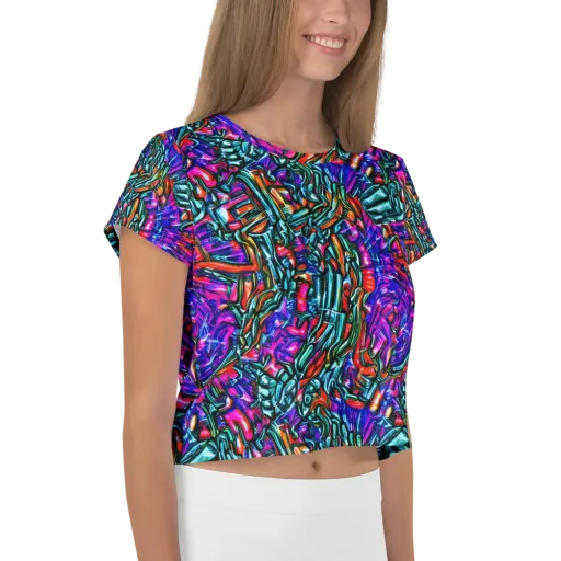 Electric Bamboo Nocturne on a Crop Tee