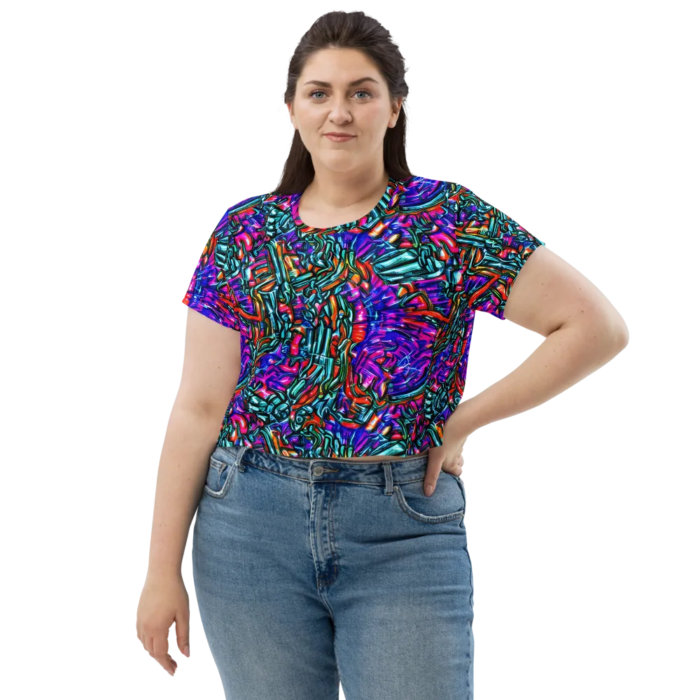 Electric Bamboo Nocturne on Crop Tee — Front