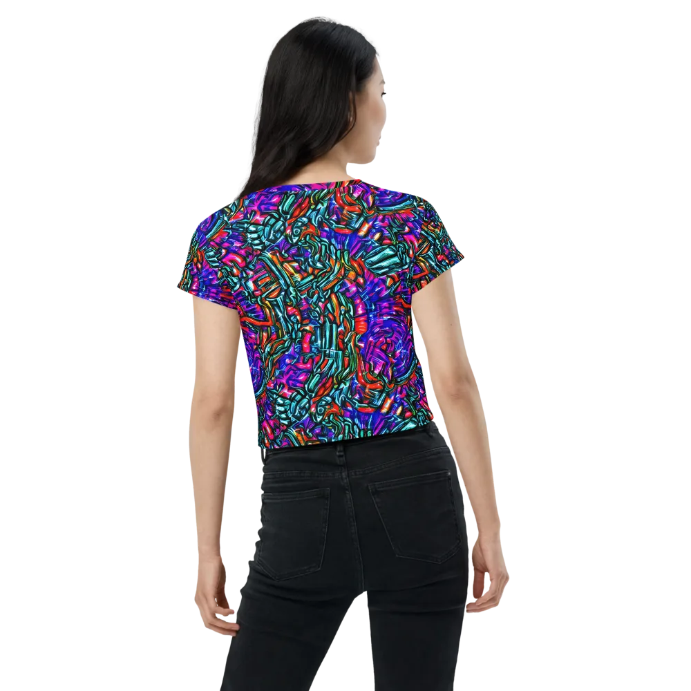 Electric Bamboo Nocturne on Crop Tee — Back