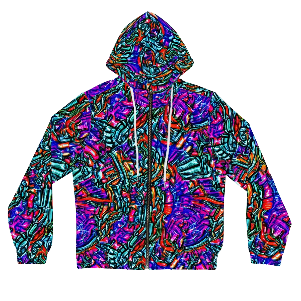 Electric Bamboo Nocturne on Women's Full-Zip Hoodie — Front