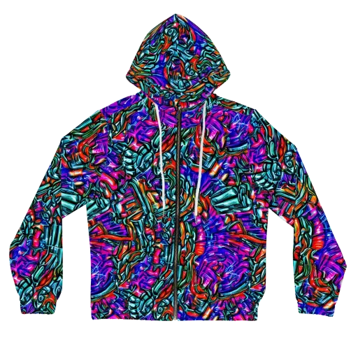 Electric Bamboo Nocturne on a Women's Full-Zip Hoodie