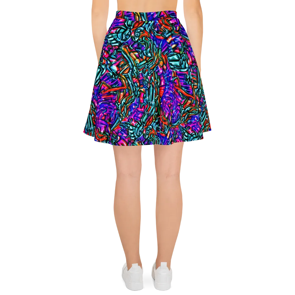 Electric Bamboo Nocturne on Skater Skirt — Back