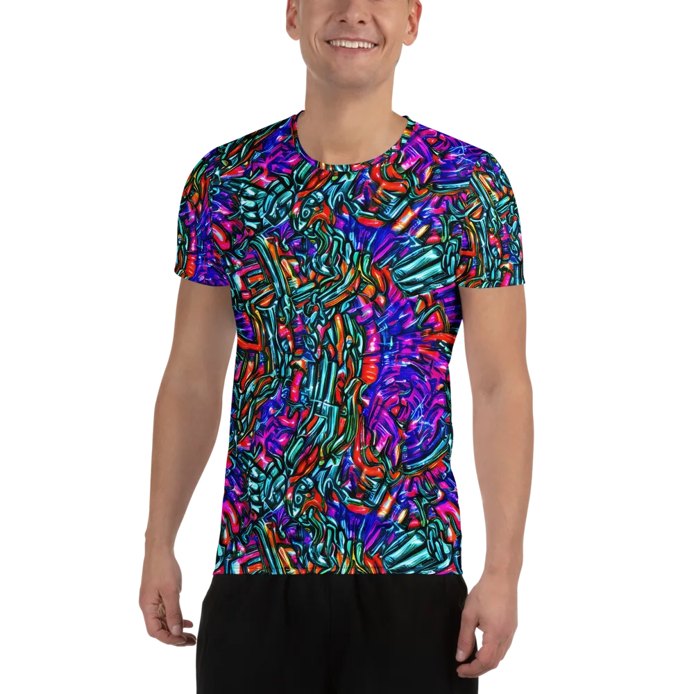 Electric Bamboo Nocturne on Men's Athletic T-Shirt — Front