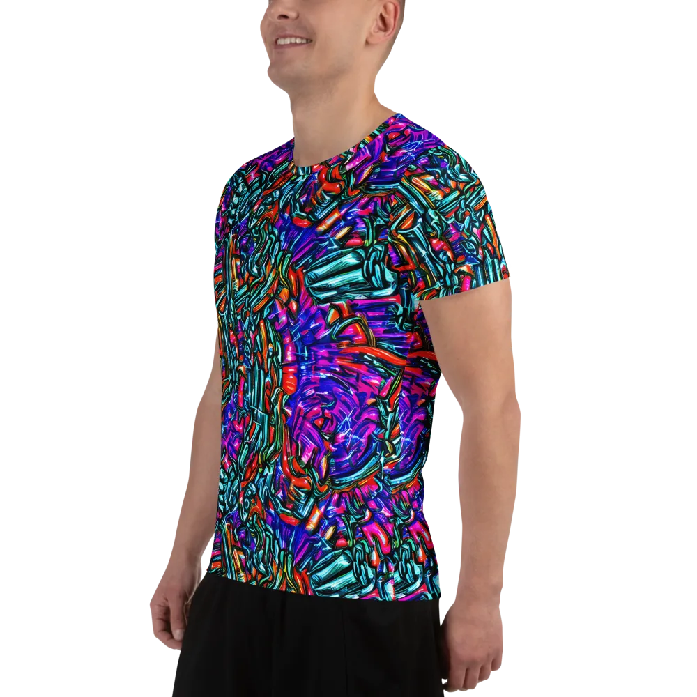 Electric Bamboo Nocturne on Men's Athletic T-Shirt — Left