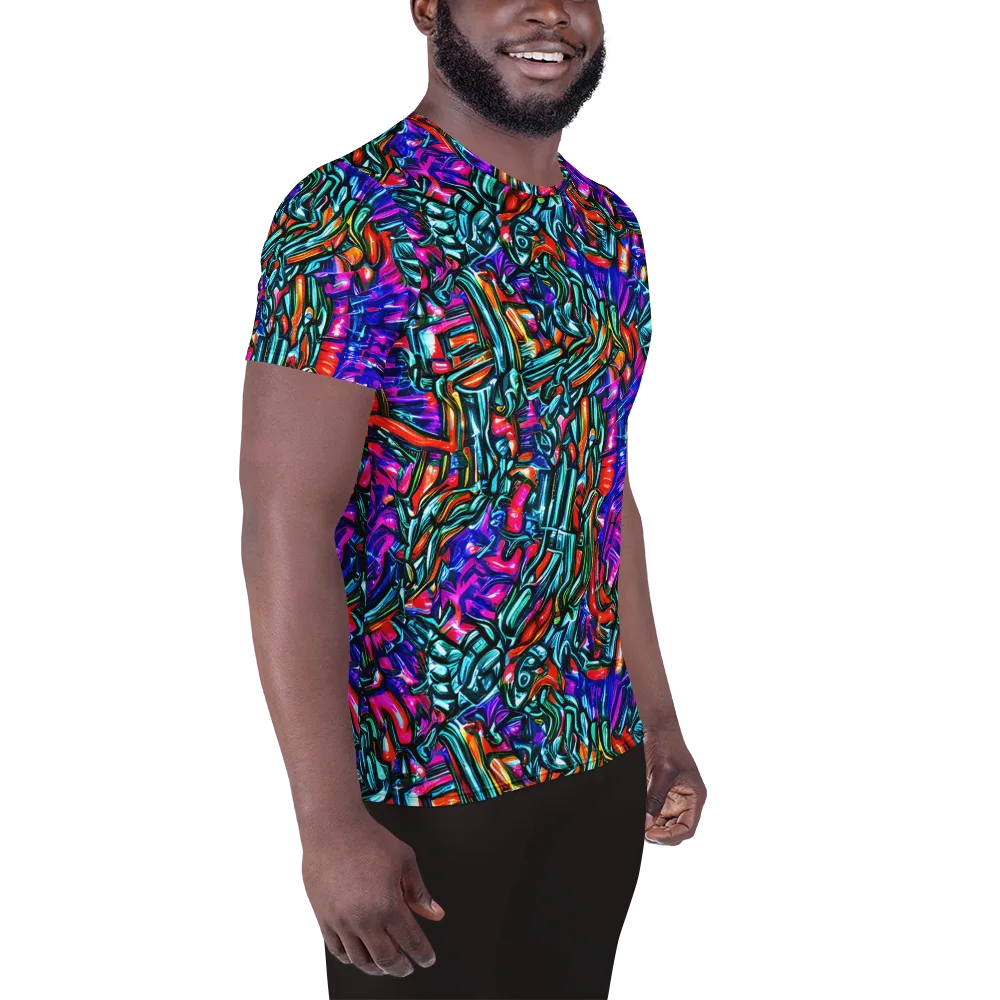 Electric Bamboo Nocturne on Men's Athletic T-Shirt — Right