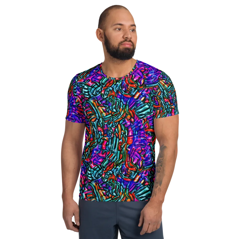 Electric Bamboo Nocturne on Men's Athletic T-Shirt — Front