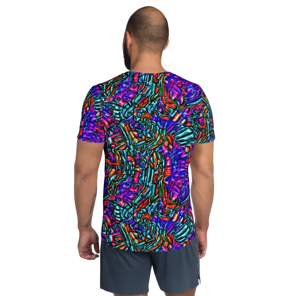 Electric Bamboo Nocturne on Men's Athletic T-Shirt — Back
