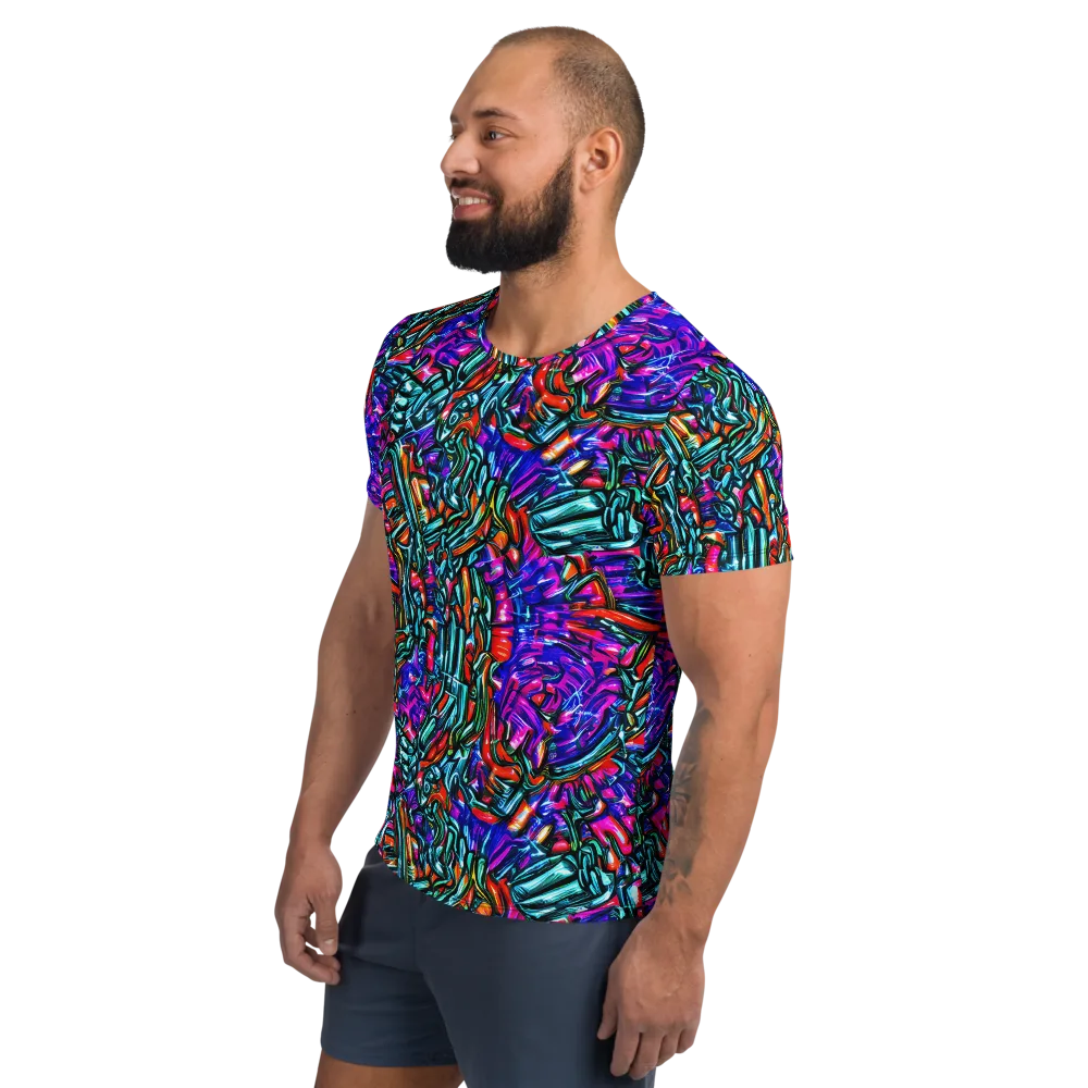 Electric Bamboo Nocturne on Men's Athletic T-Shirt — Left