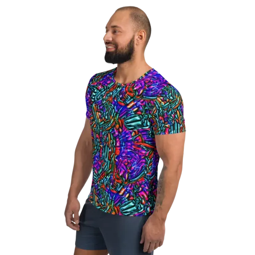 Electric Bamboo Nocturne on a Men's Athletic T-Shirt