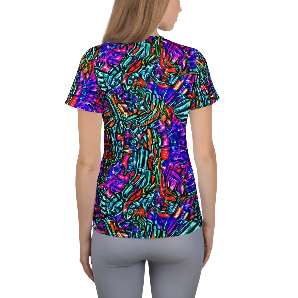 Electric Bamboo Nocturne on Women's Athletic T-Shirt — Back