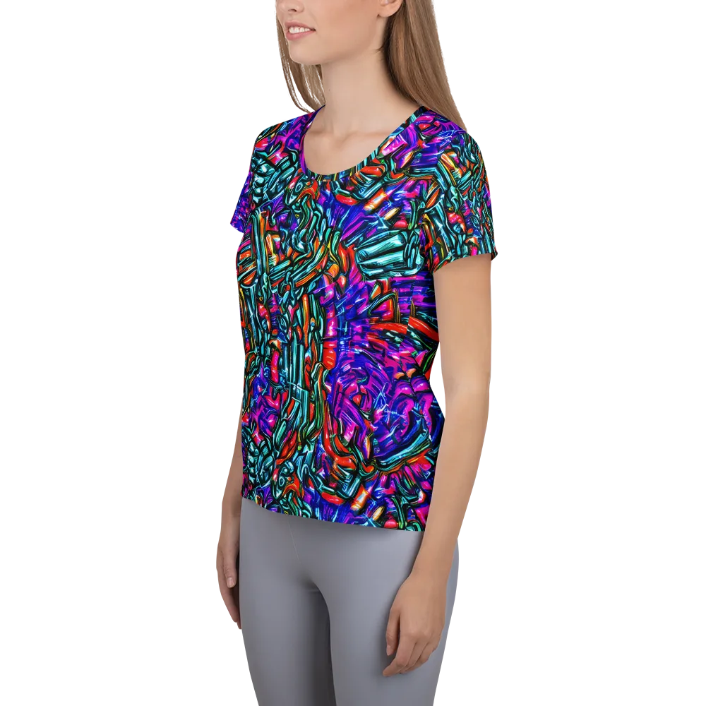 Electric Bamboo Nocturne on Women's Athletic T-Shirt — Left