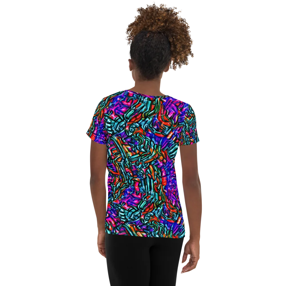 Electric Bamboo Nocturne on Women's Athletic T-Shirt — Back