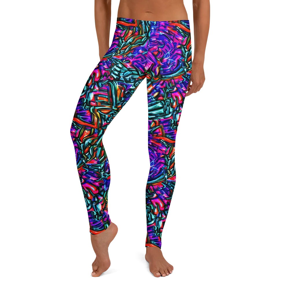 Electric Bamboo Nocturne on Leggings — Front
