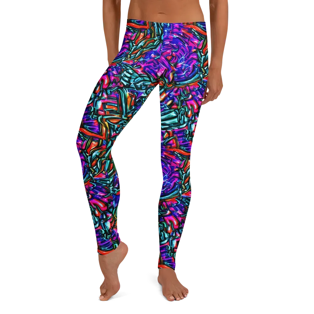 Electric Bamboo Nocturne on Leggings — Front