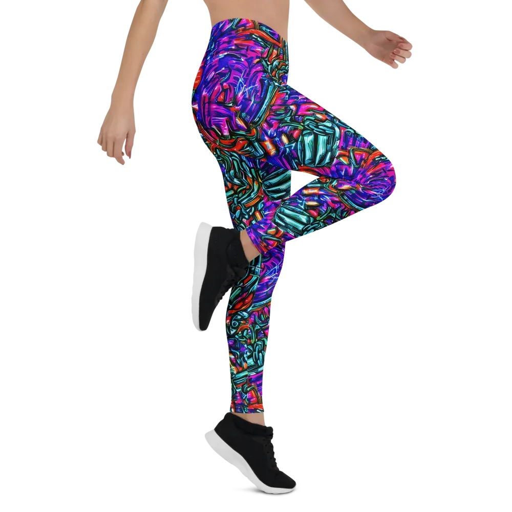 Electric Bamboo Nocturne on Leggings — Right