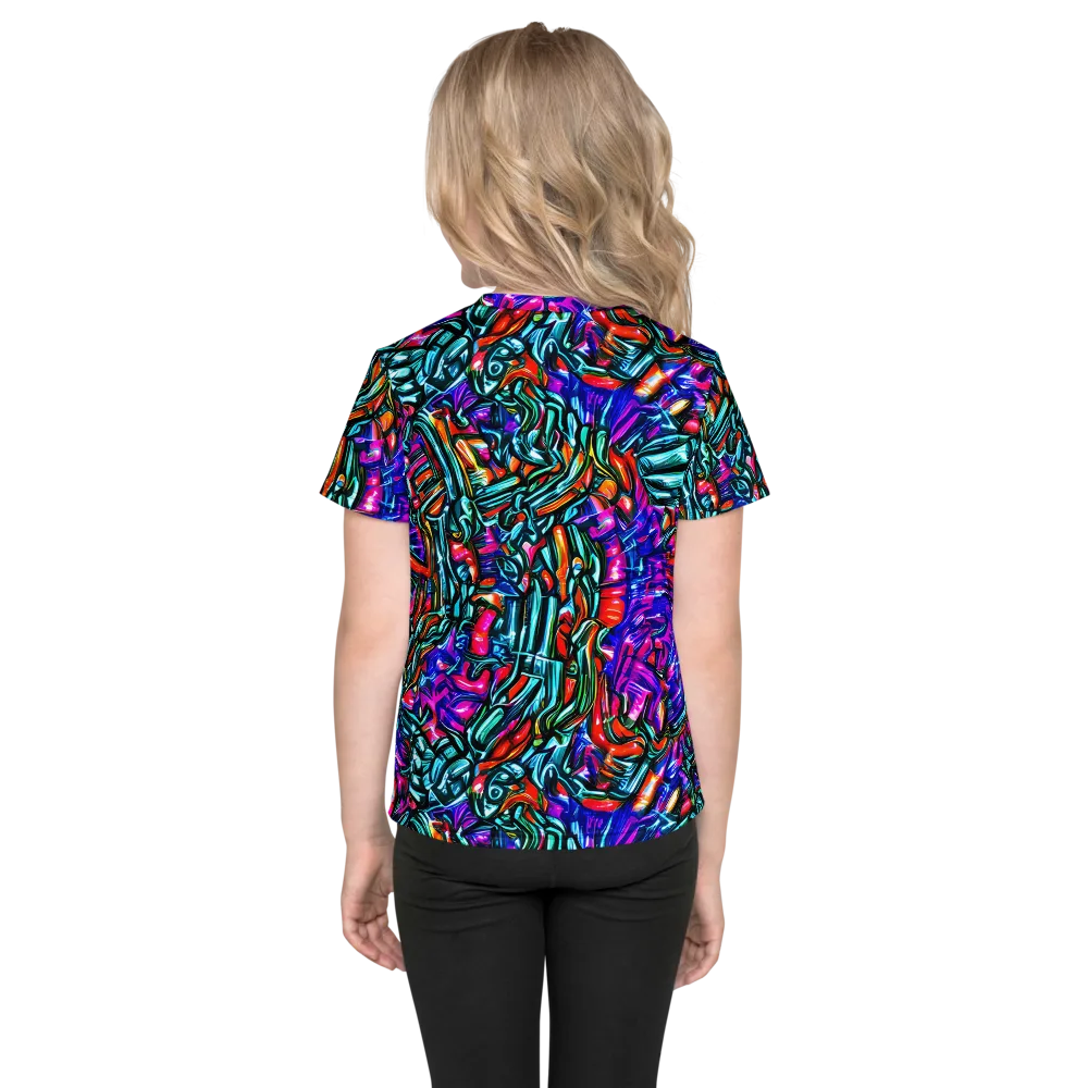 Electric Bamboo Nocturne on Kids Crew Neck T-Shirt — Back
