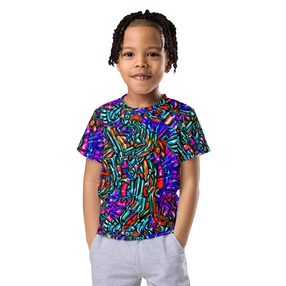 Electric Bamboo Nocturne on Kids Crew Neck T-Shirt — Front