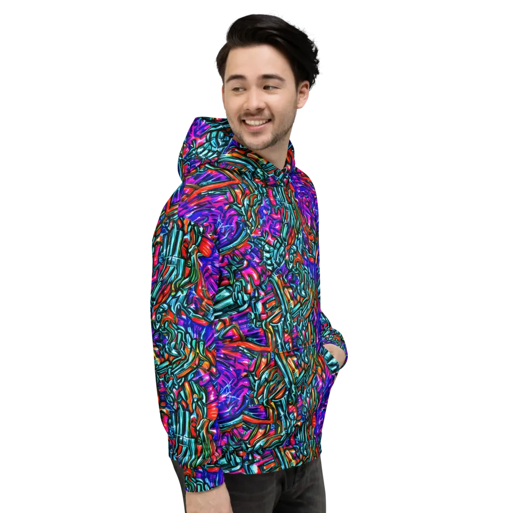 Electric Bamboo Nocturne on Hoodie — Right