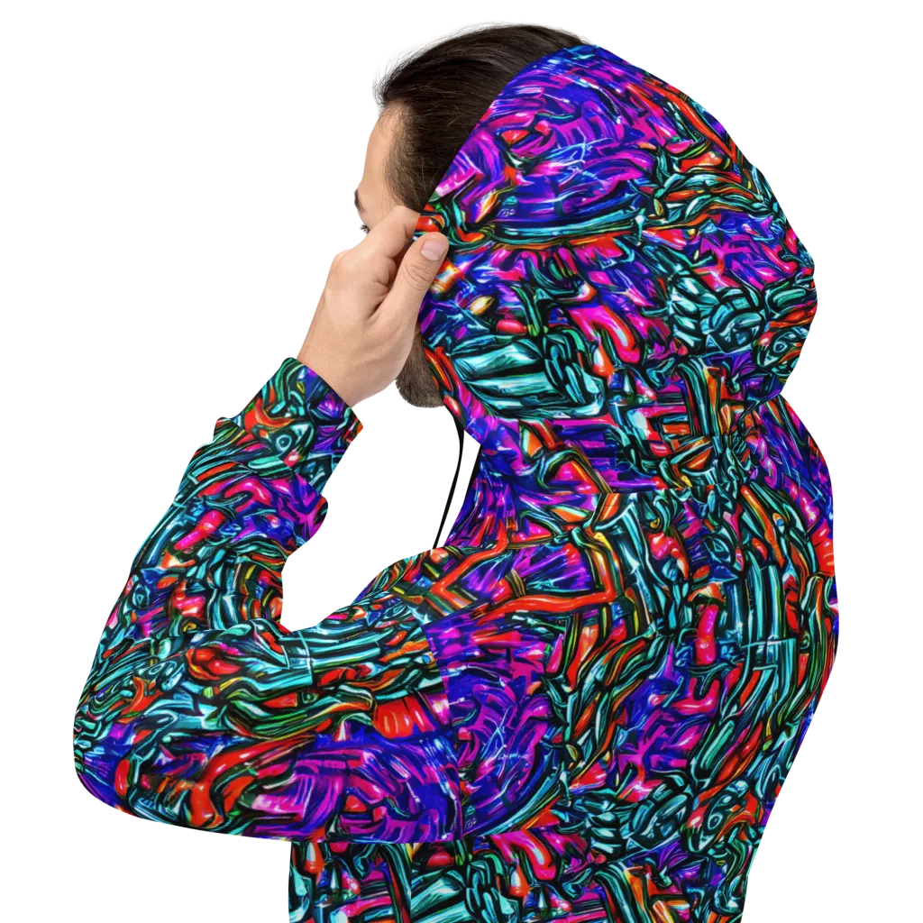 Electric Bamboo Nocturne on Hoodie — Back