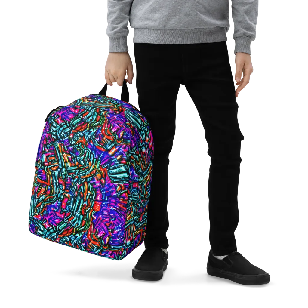 Electric Bamboo Nocturne on Minimalist Backpack — Zoomed-in