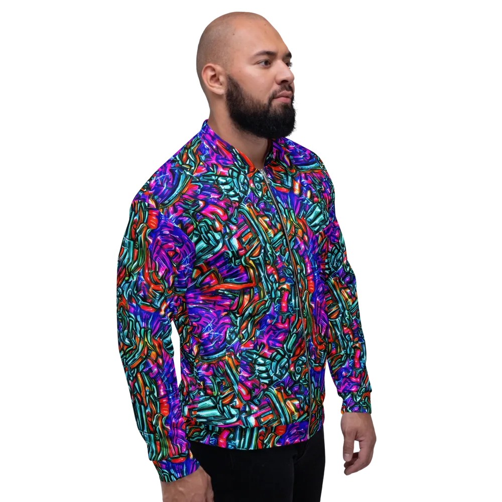 Electric Bamboo Nocturne on Bomber Jacket — Right
