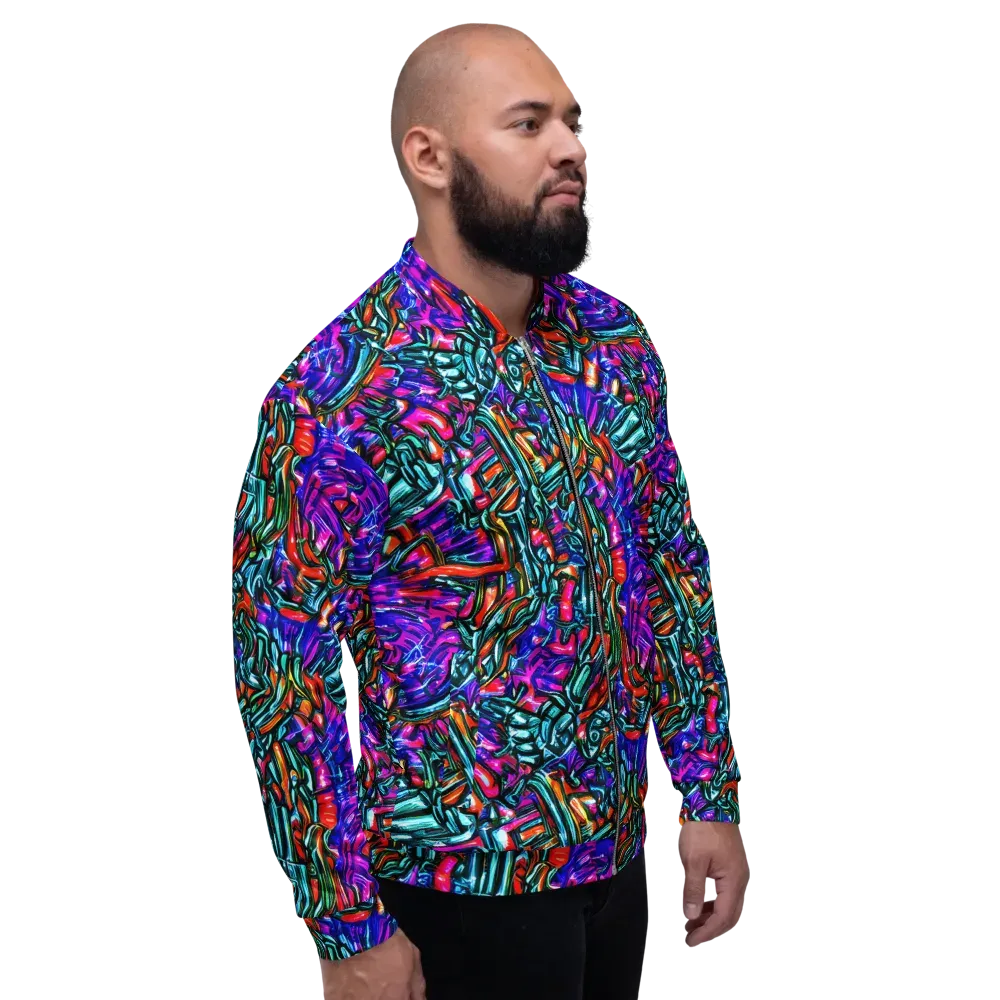 Electric Bamboo Nocturne on Bomber Jacket — Right