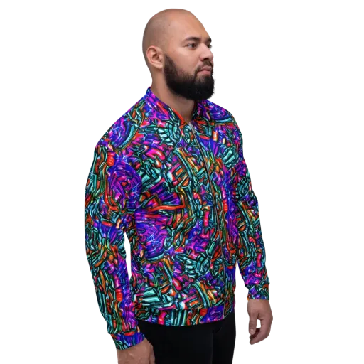 Electric Bamboo Nocturne on a Bomber Jacket