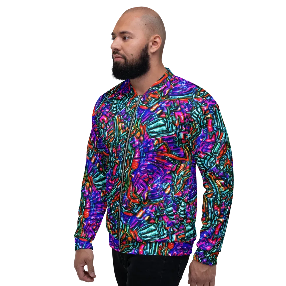 Electric Bamboo Nocturne on Bomber Jacket — Left