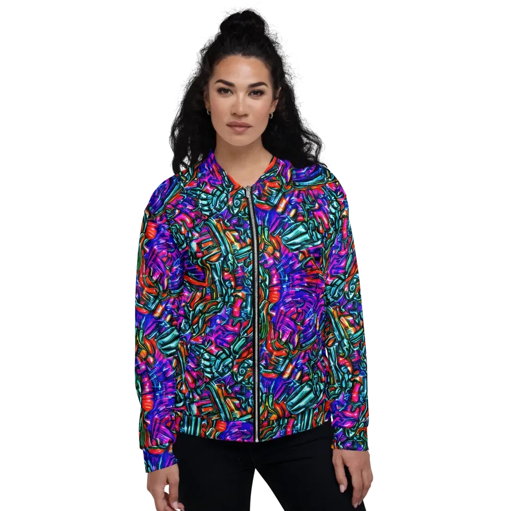 Electric Bamboo Nocturne on Bomber Jacket — Front