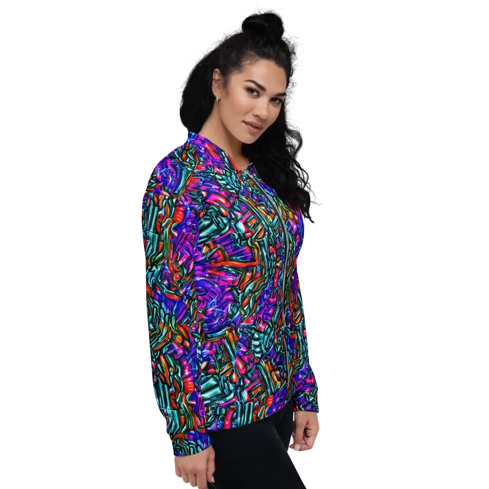 Electric Bamboo Nocturne on Bomber Jacket — Right