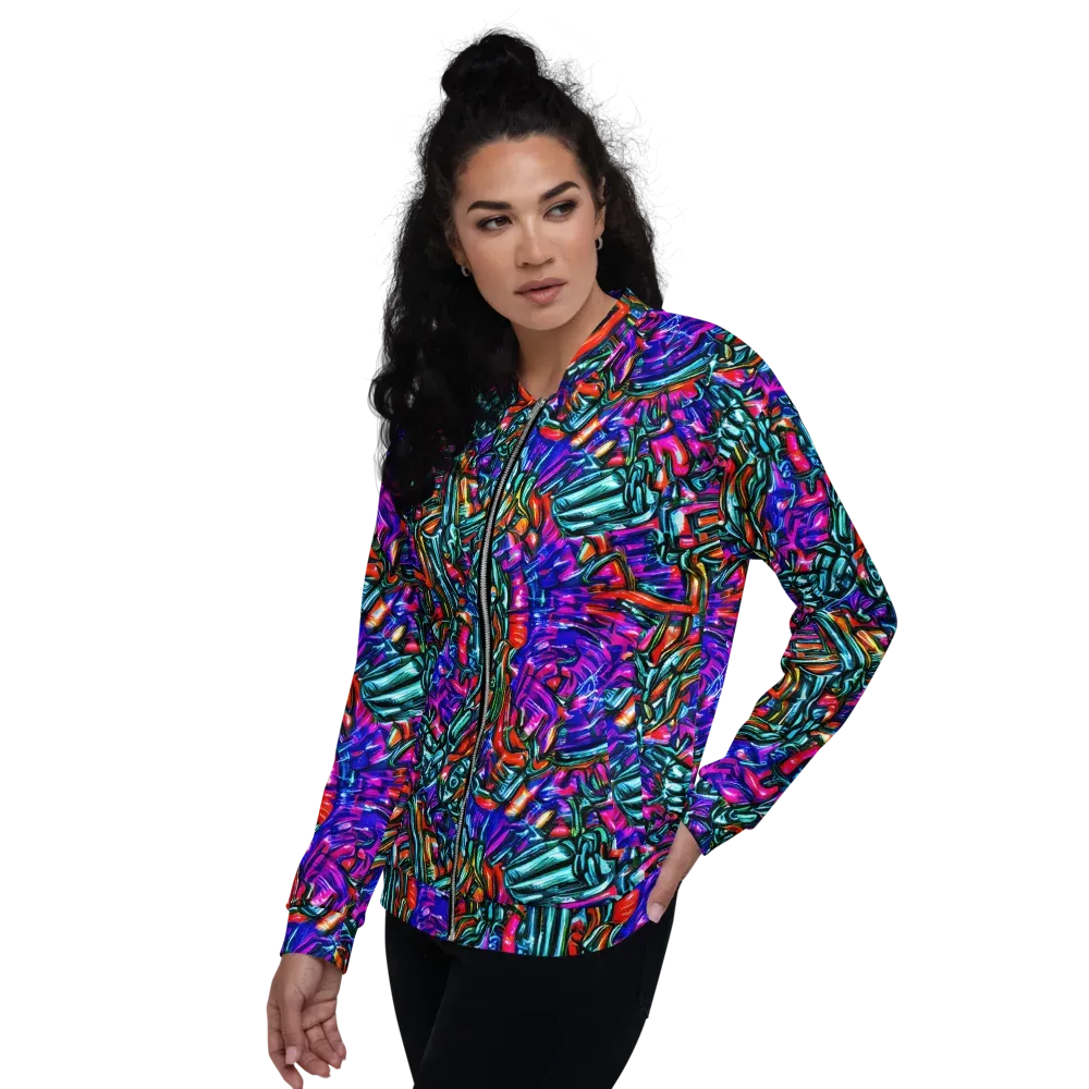 Electric Bamboo Nocturne on Bomber Jacket — Left