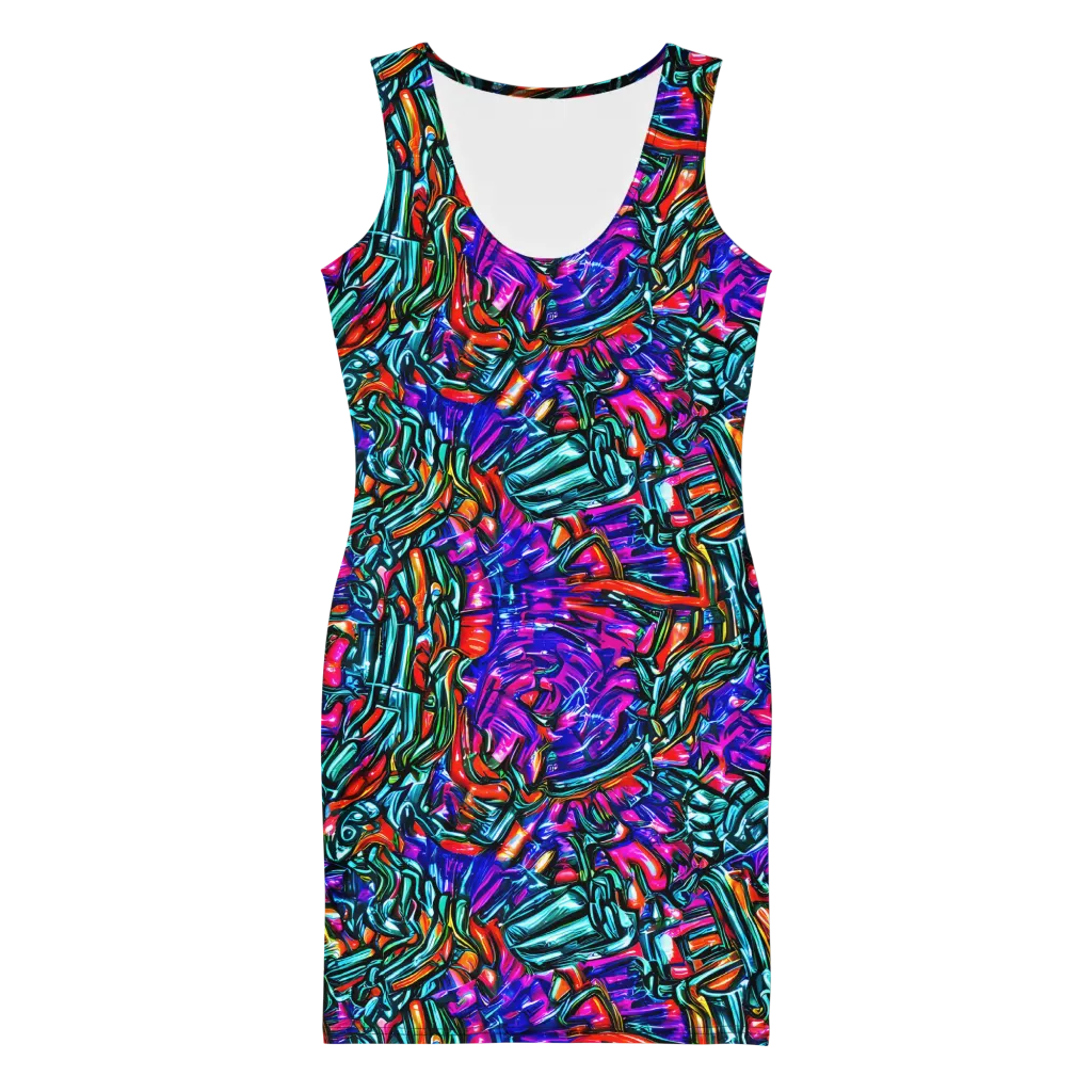 Electric Bamboo Nocturne on Bodycon Dress — Front