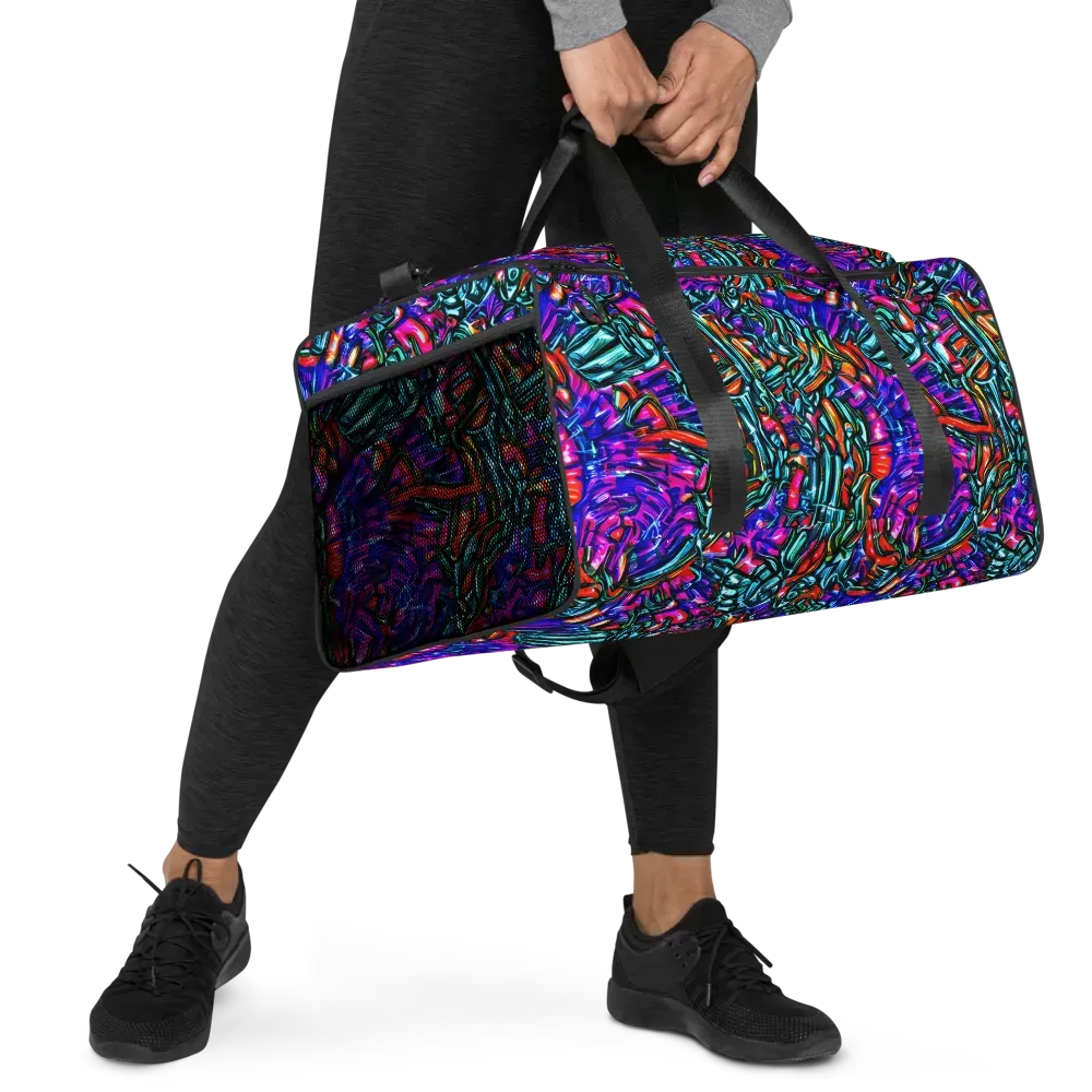 Electric Bamboo Nocturne on Duffle Bag — Right Front
