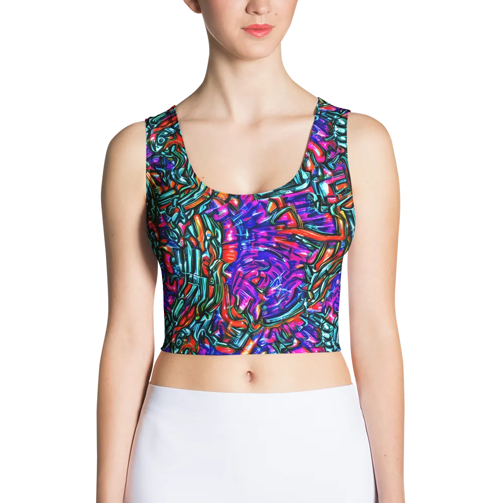 Electric Bamboo Nocturne on Crop Top — Front