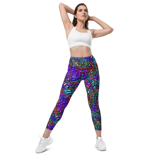 Electric Bamboo Nocturne on a Leggings with Pockets