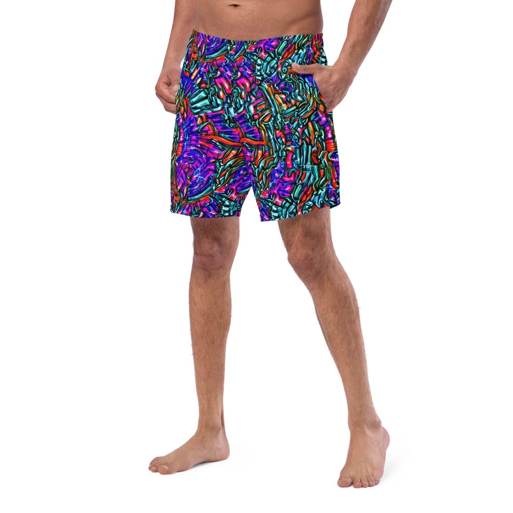 Electric Bamboo Nocturne on Swim Trunks — Left Front