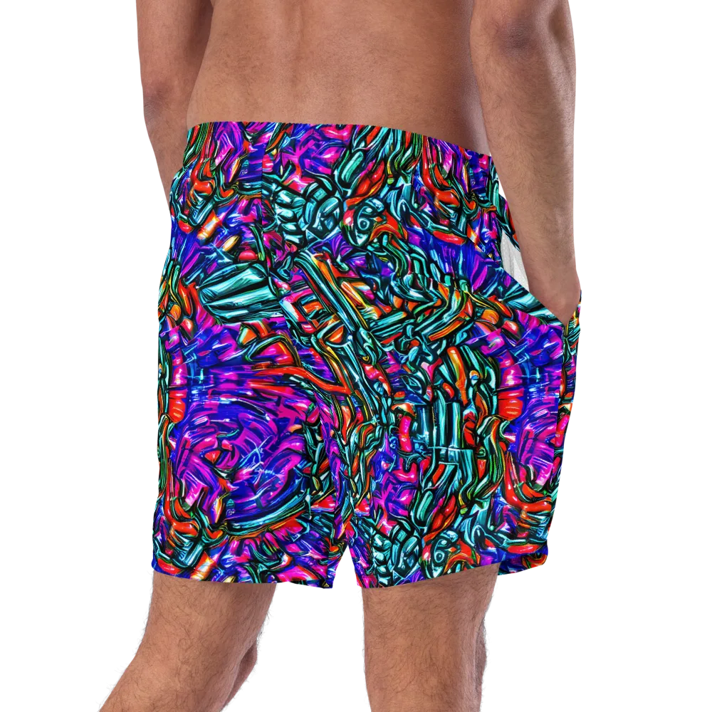 Electric Bamboo Nocturne on Swim Trunks — Right Back