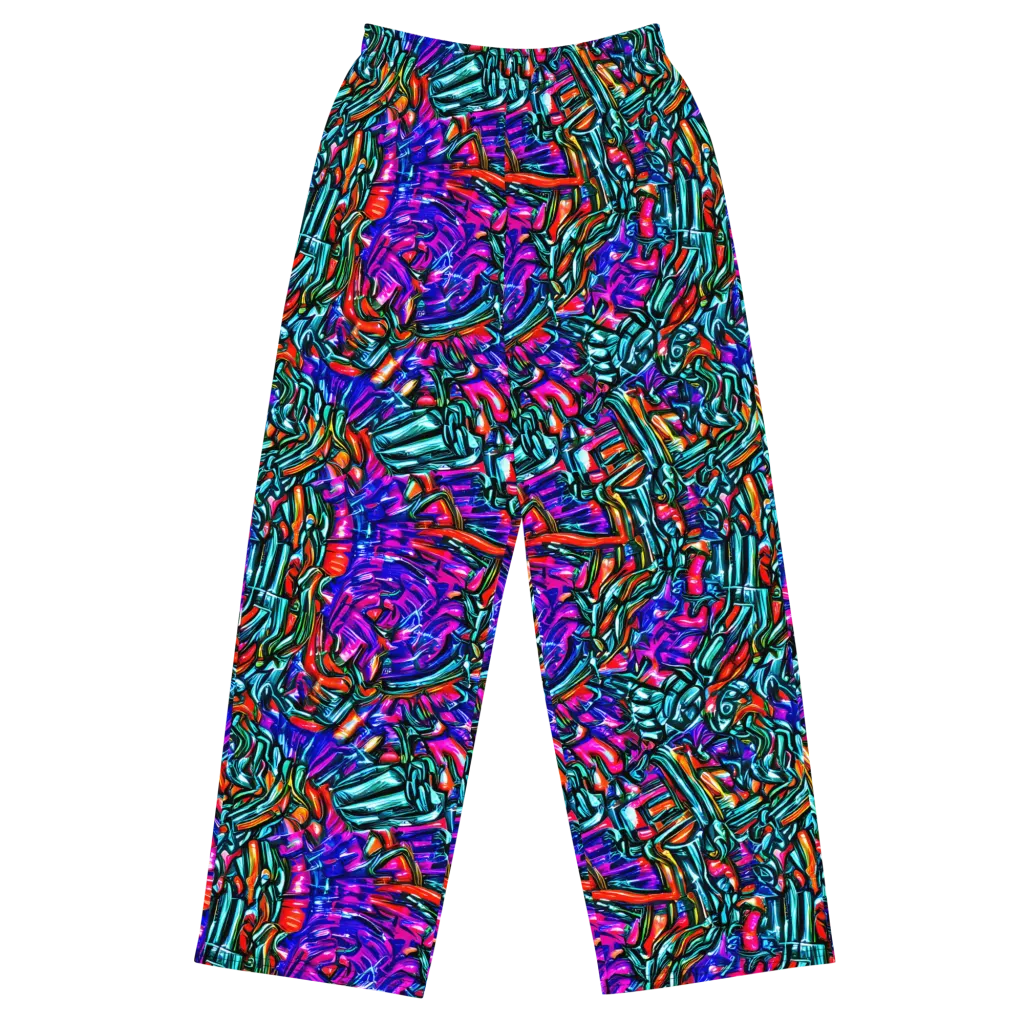 Electric Bamboo Nocturne on Wide-Leg Pants — Front