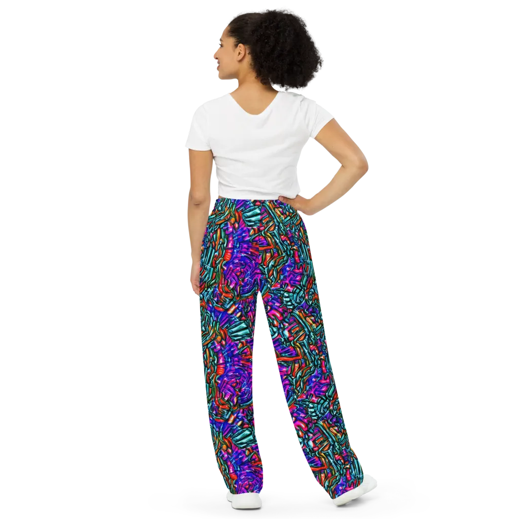 Electric Bamboo Nocturne on Wide-Leg Pants — Back