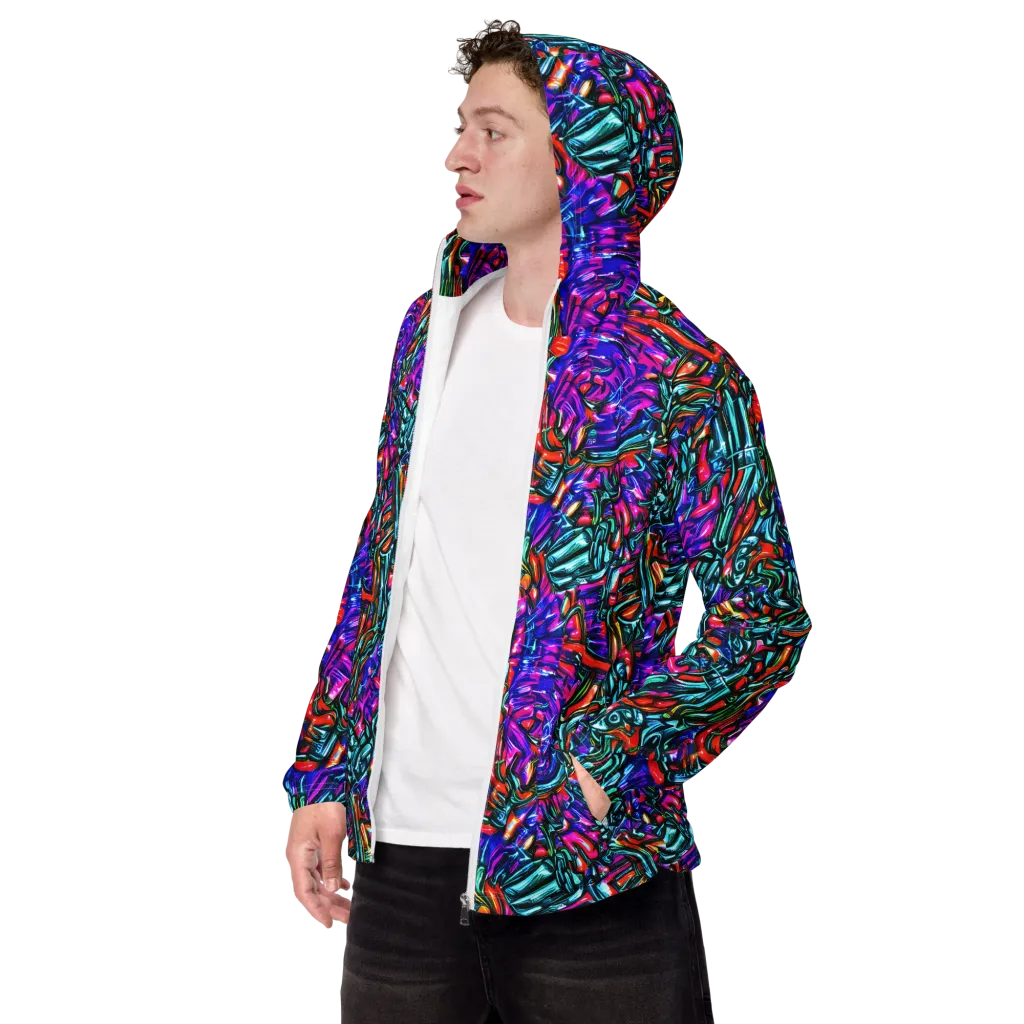 Electric Bamboo Nocturne on Men's Windbreaker — Left Front