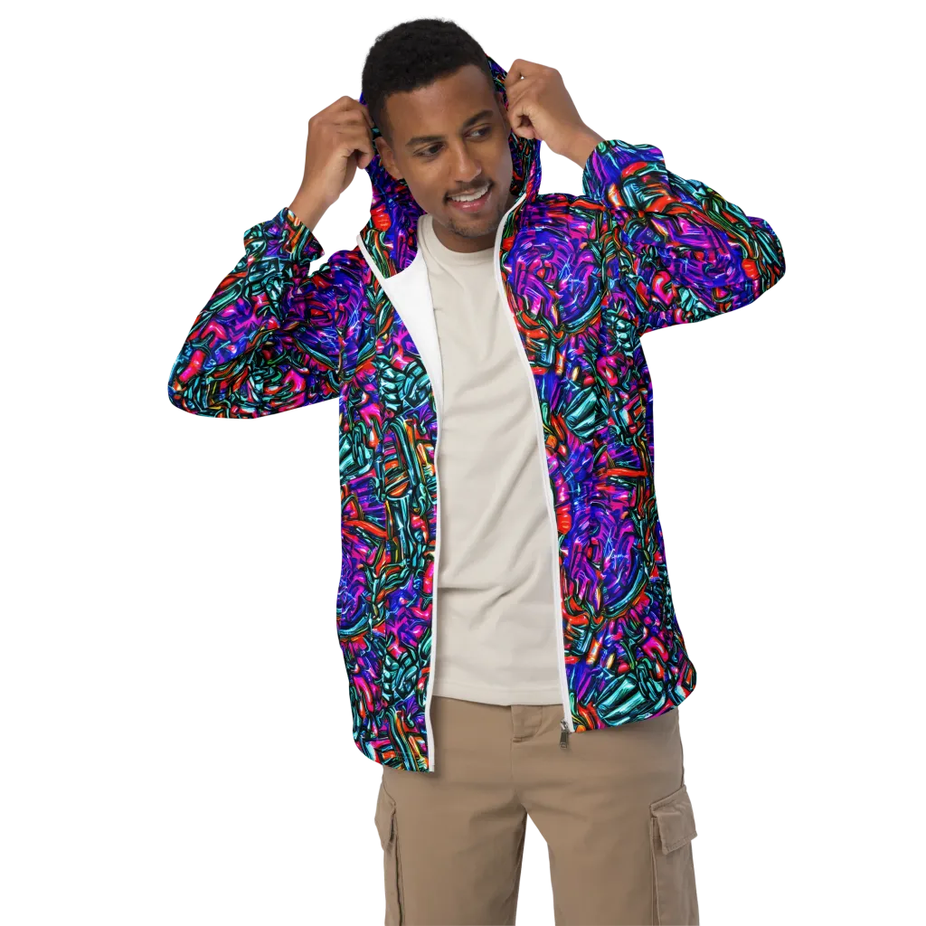 Electric Bamboo Nocturne on Men's Windbreaker — Front